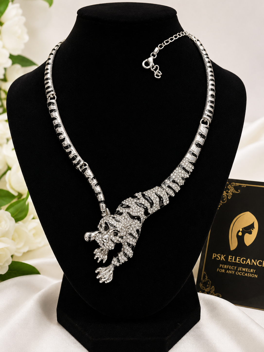 Tiger Statement Crystal Necklace