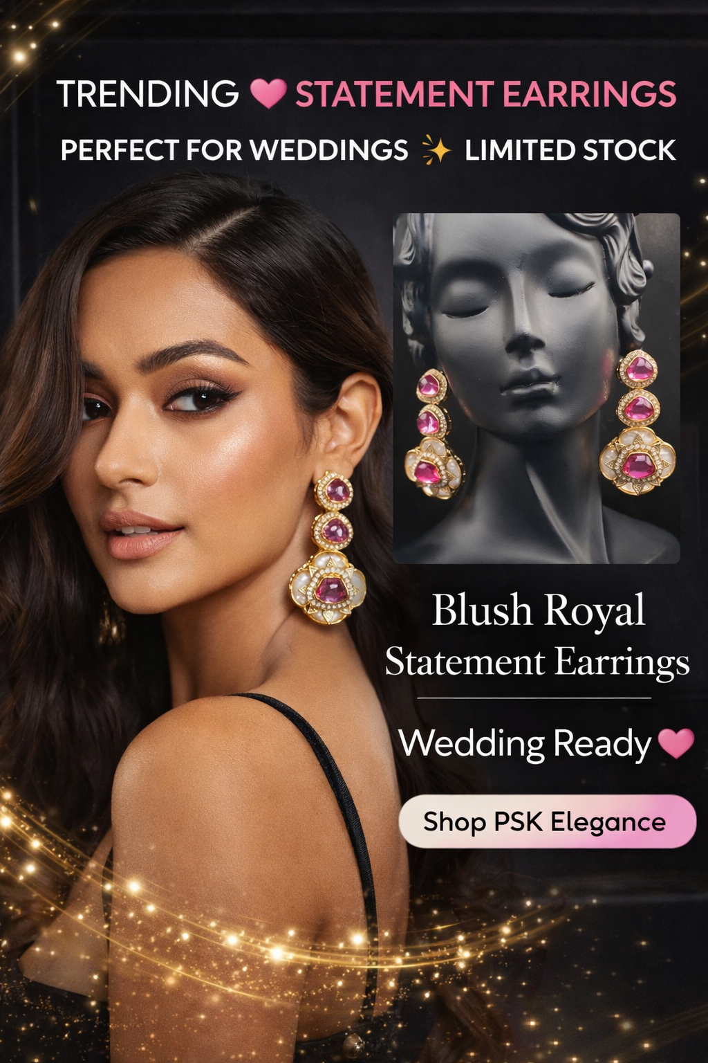 Blush Royal Statement Earrings