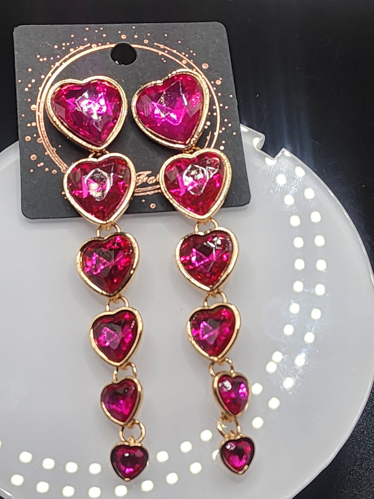 Love Heart Dangling Earrings – Cute  Glitter & Valentine Statement Jewelry