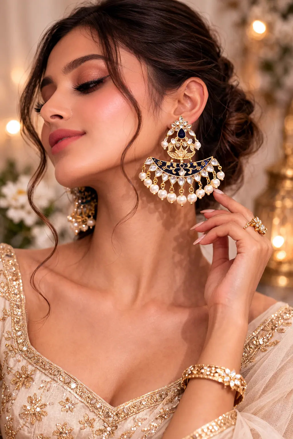 Blue pearl dangling earrings are a must-have accessory!