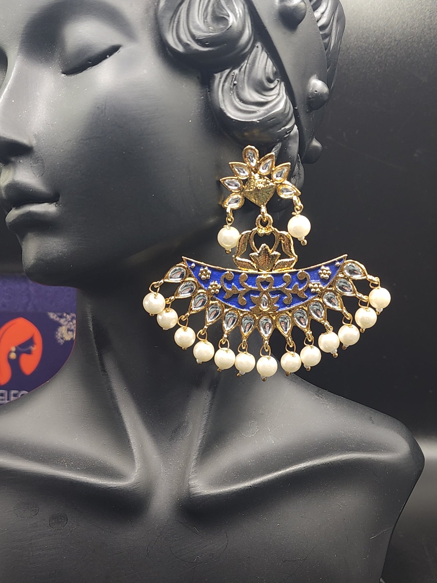 Blue pearl dangling earrings are a must-have accessory!