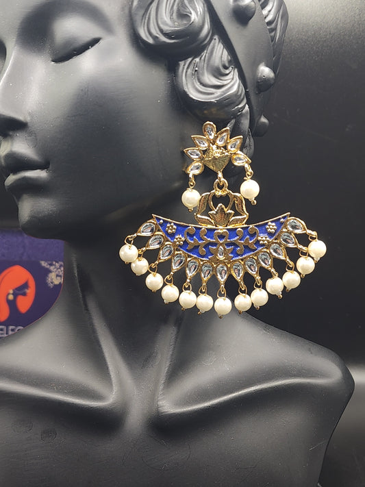Blue pearl dangling earrings are a must-have accessory!