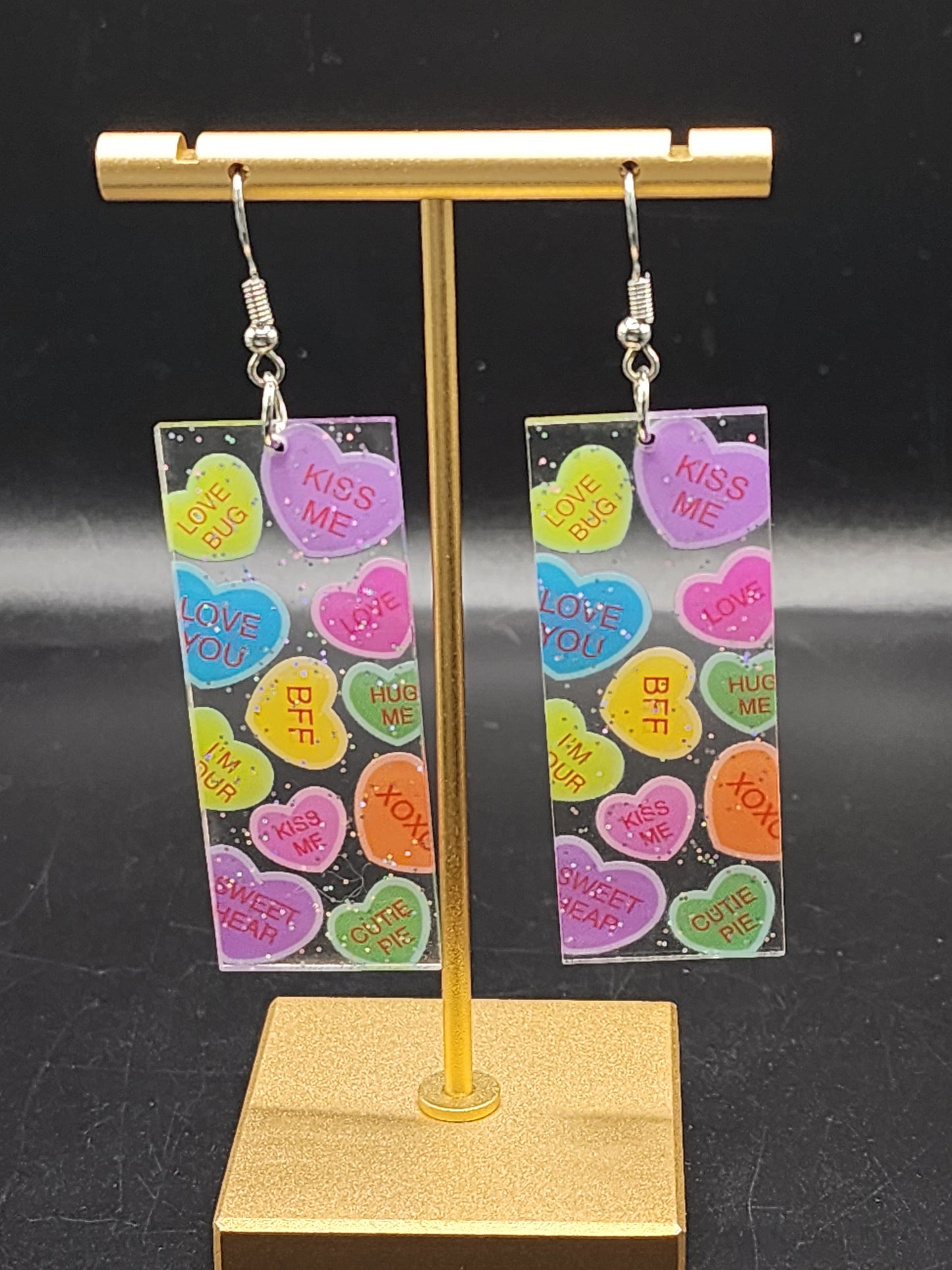 Candy Heart Valentine Statement Earrings