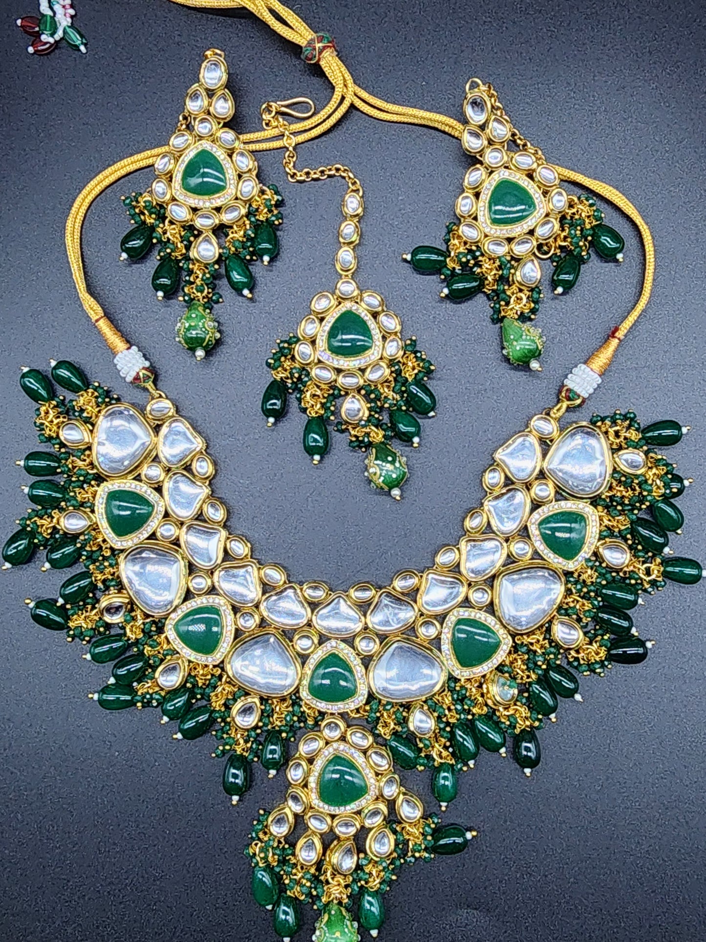 Traditional Elegant Necklaces, beautifully paired with matching earrings and stunning tikka.