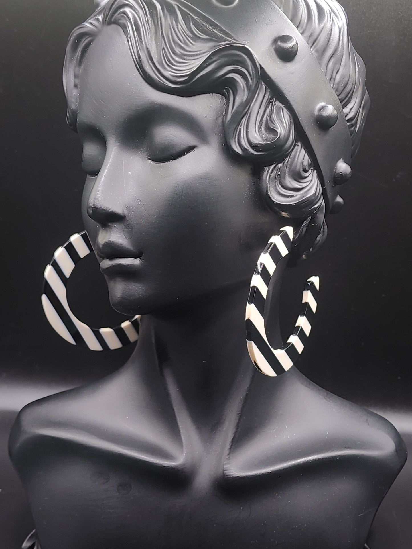 Stripped Hoops Earrings