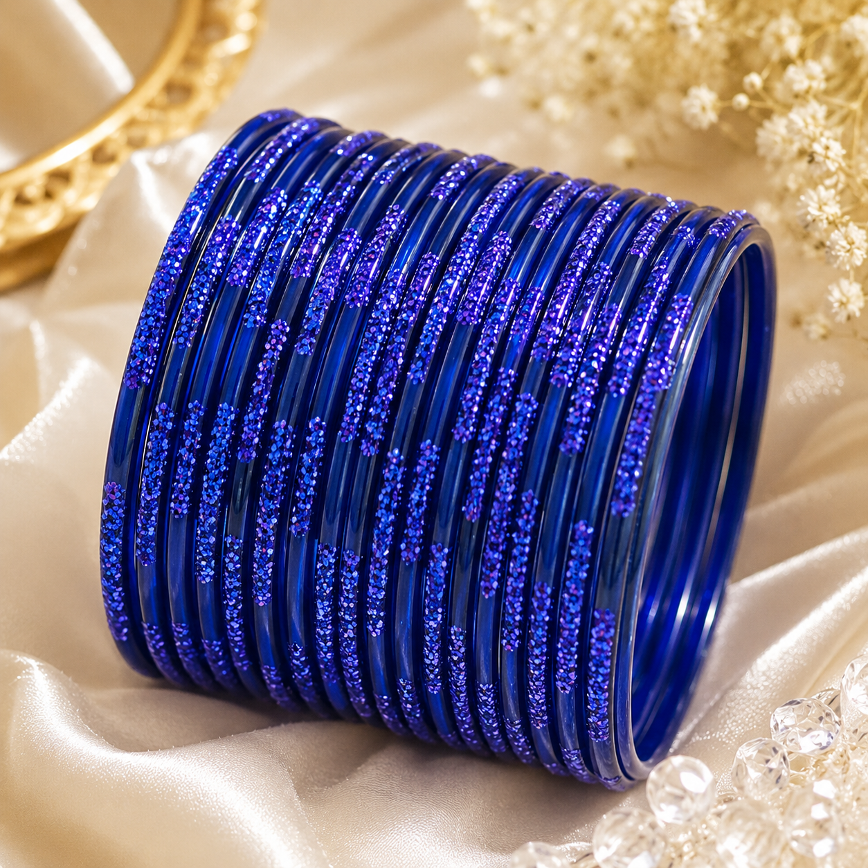 Glitter Glass Bangles Collection – Size 2.12