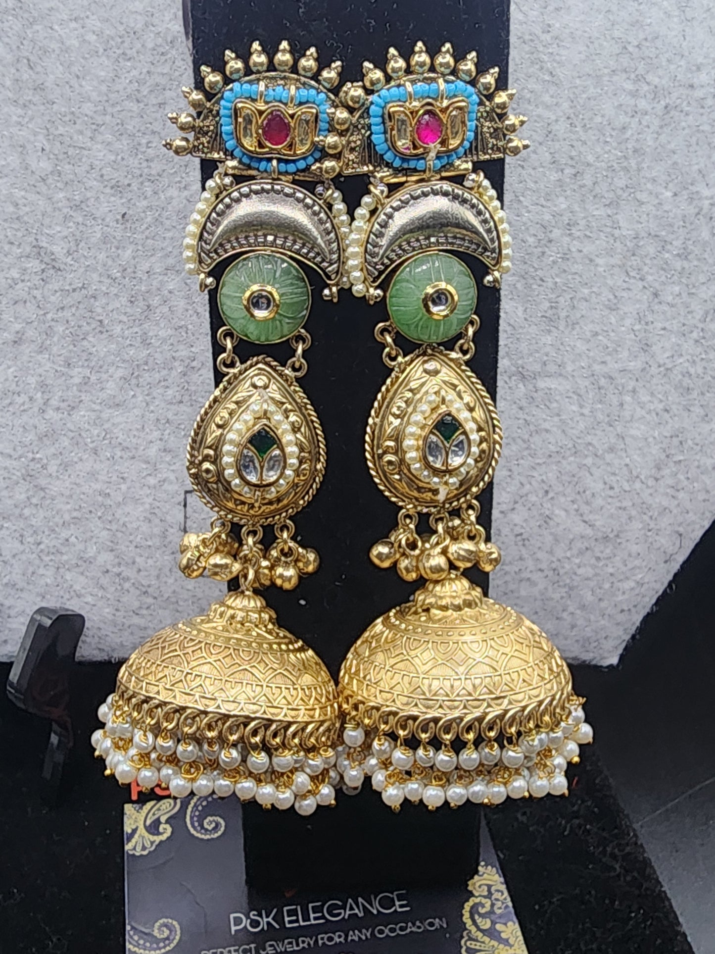 Kashmir Jhumkas Elegant, bold, and eye-catching — a must-have piece for your jewelry collection.