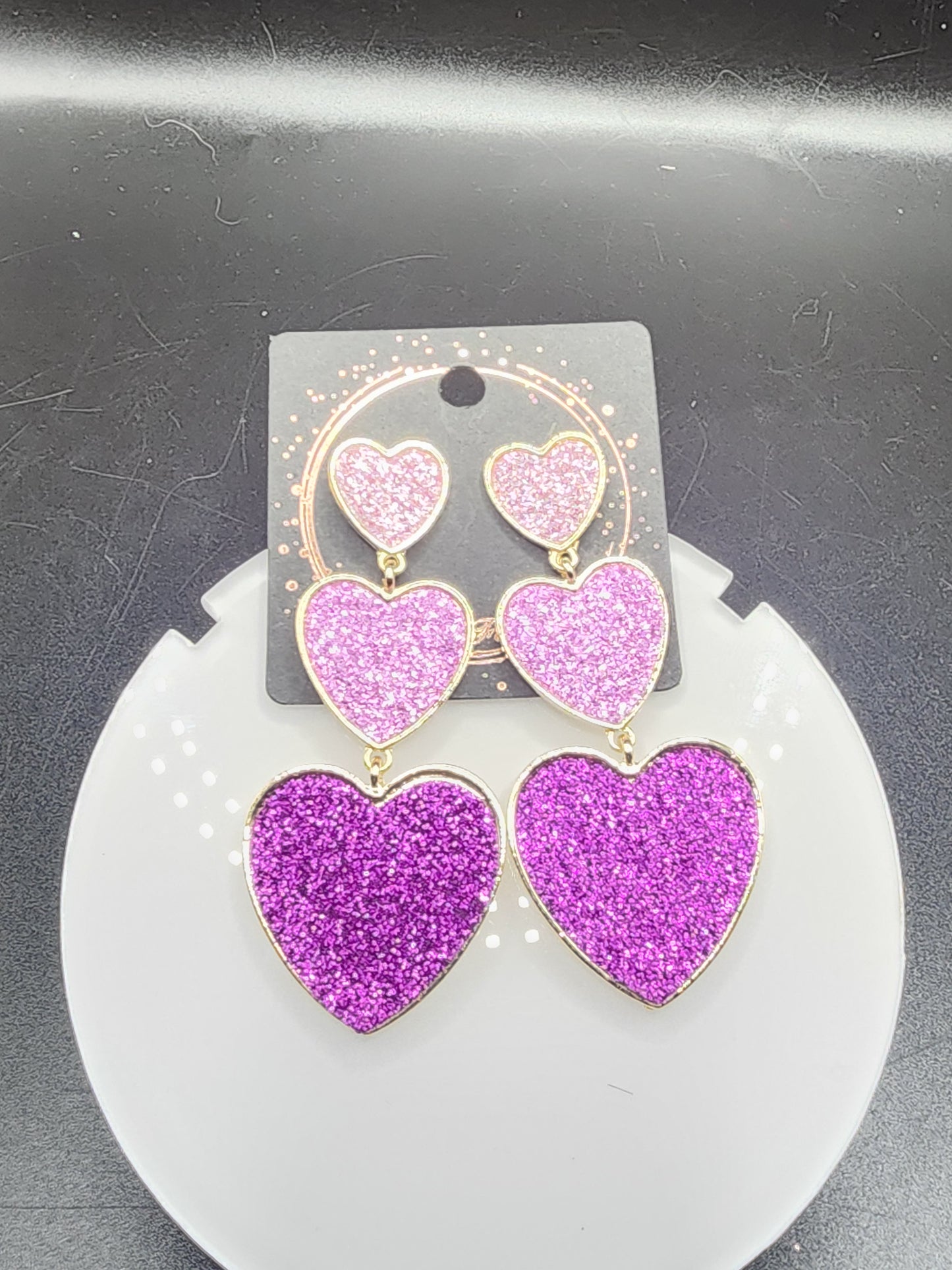 Love Heart Dangling Earrings – Cute  Glitter & Valentine Statement Jewelry