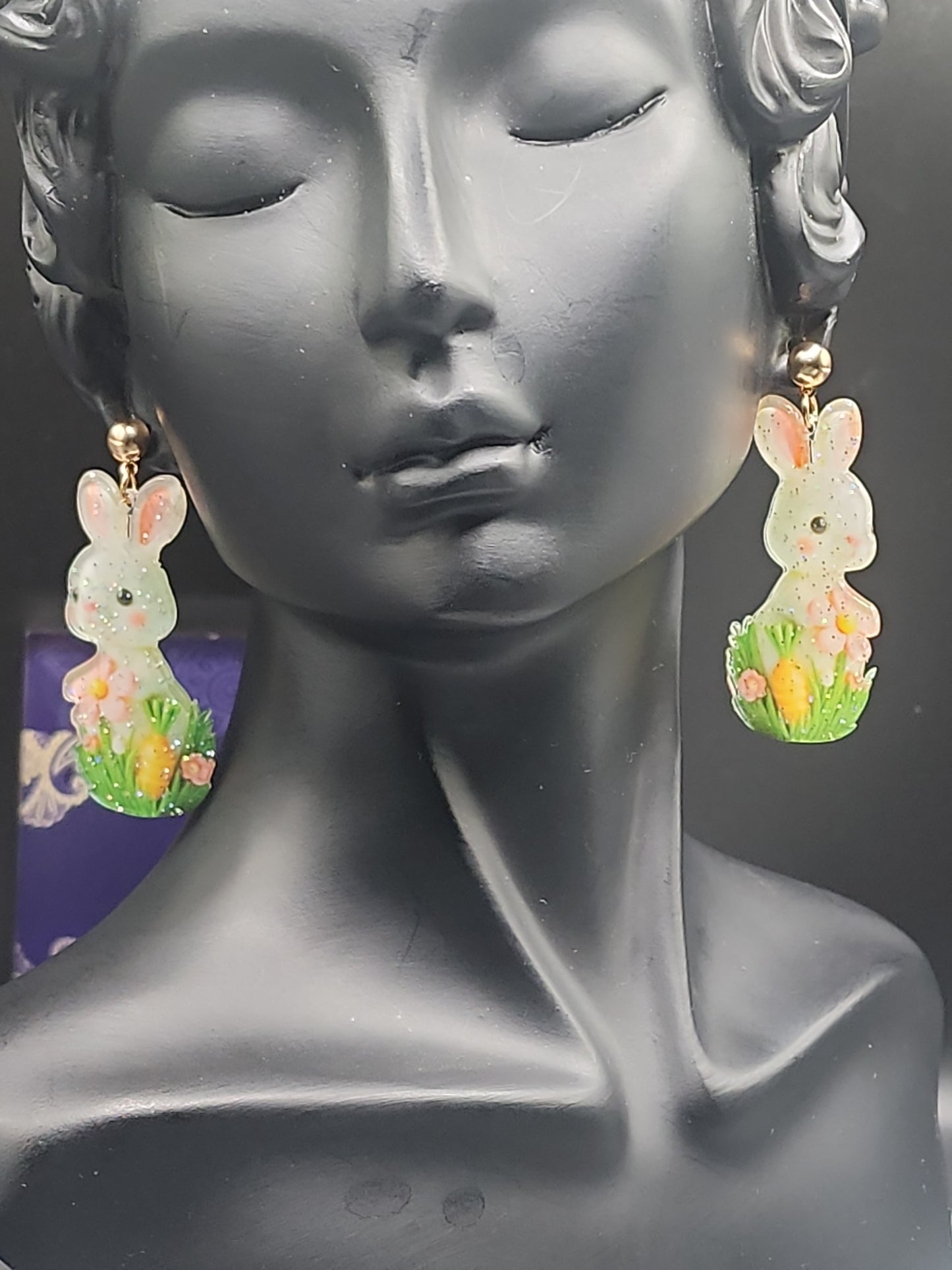 Spring Bunny Floral Earrings