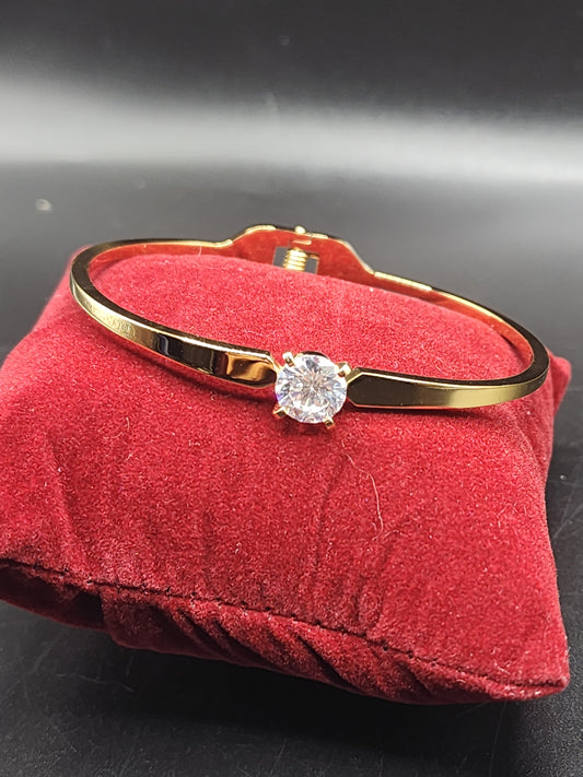 ✨ PSK ELEGANCE Solitaire Crystal Minimal Gold Bracelet ✨