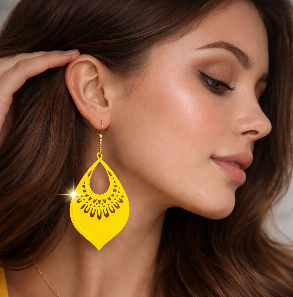 Yellow dangling Earrings