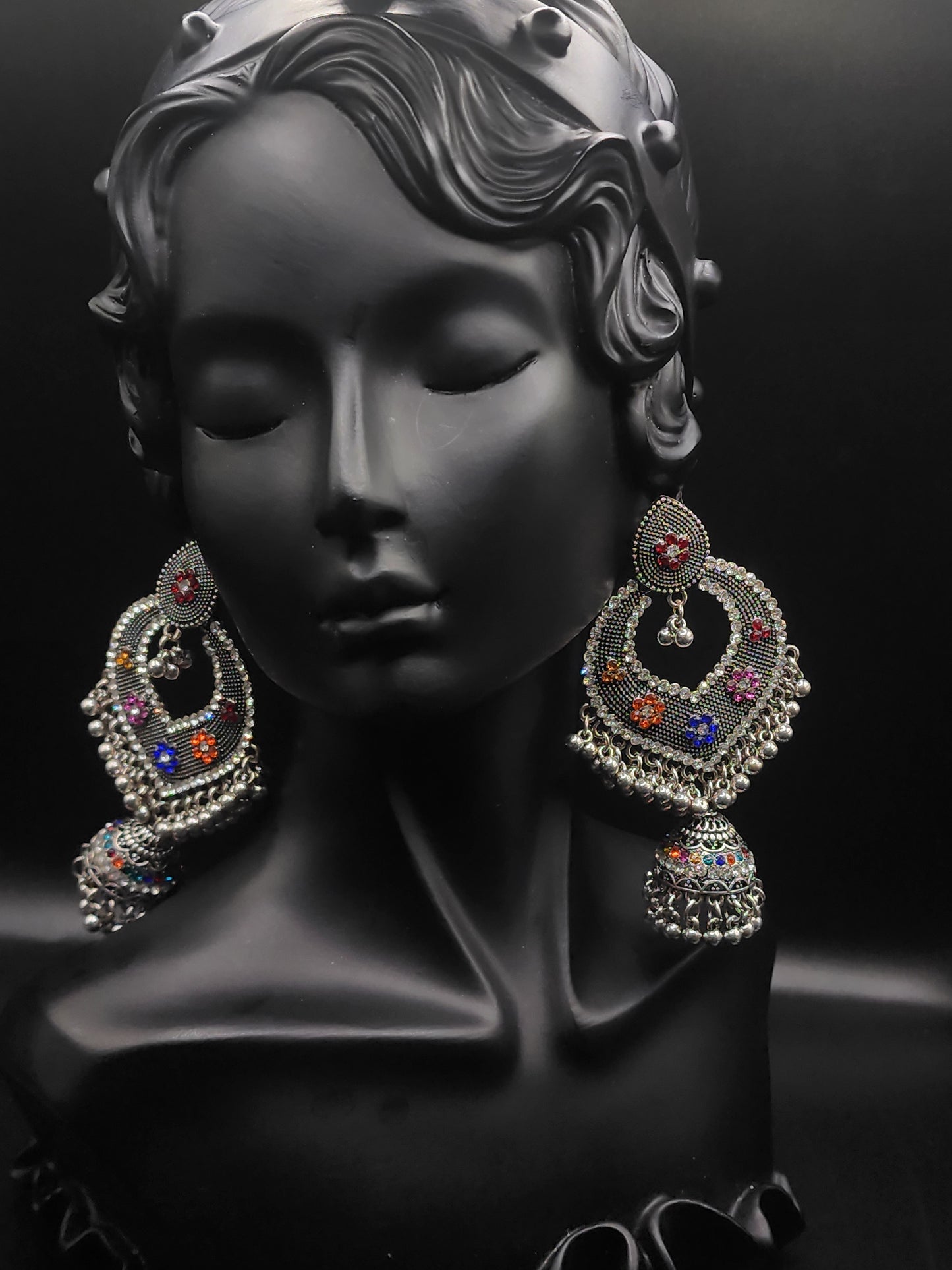 These oxidized jhumka earrings are perfect for every festive look