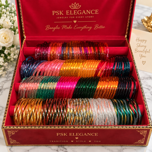 Jelly Glass Bangles Box – Colorful Indian Bangle Collection