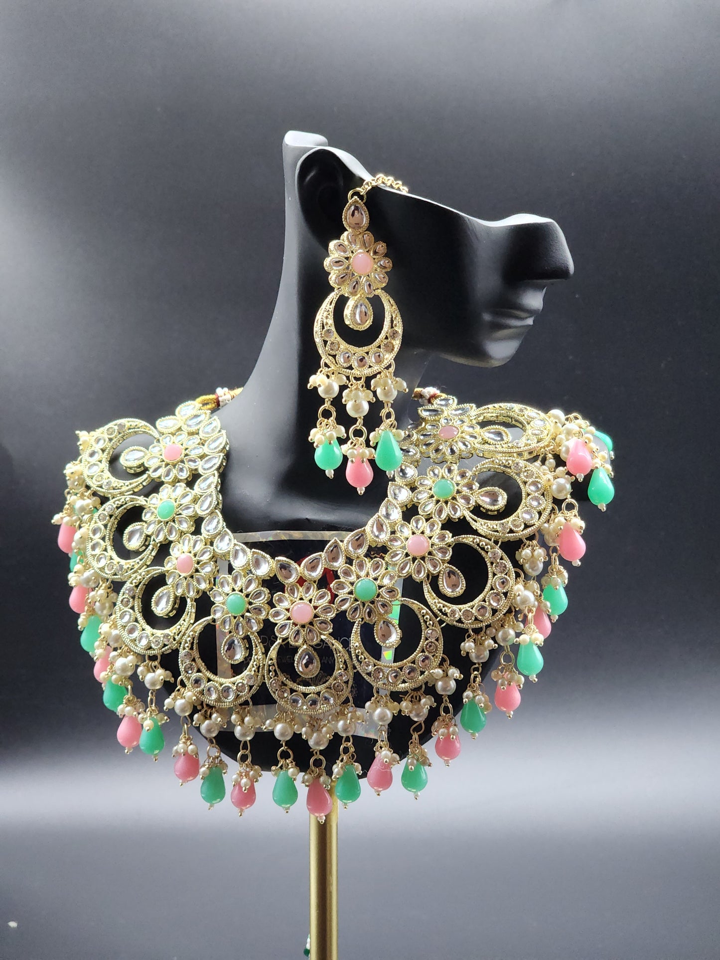 Traditional Elegant Necklaces, beautifully paired with matching earrings and stunning tikka.