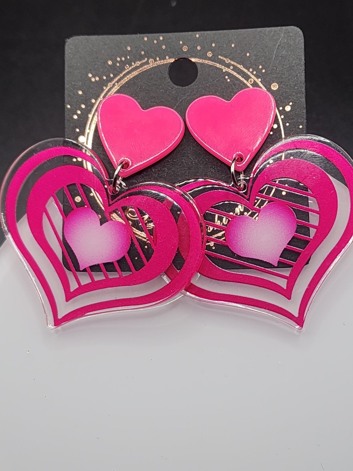 Love Heart Dangling Earrings – Cute  Glitter & Valentine Statement Jewelry