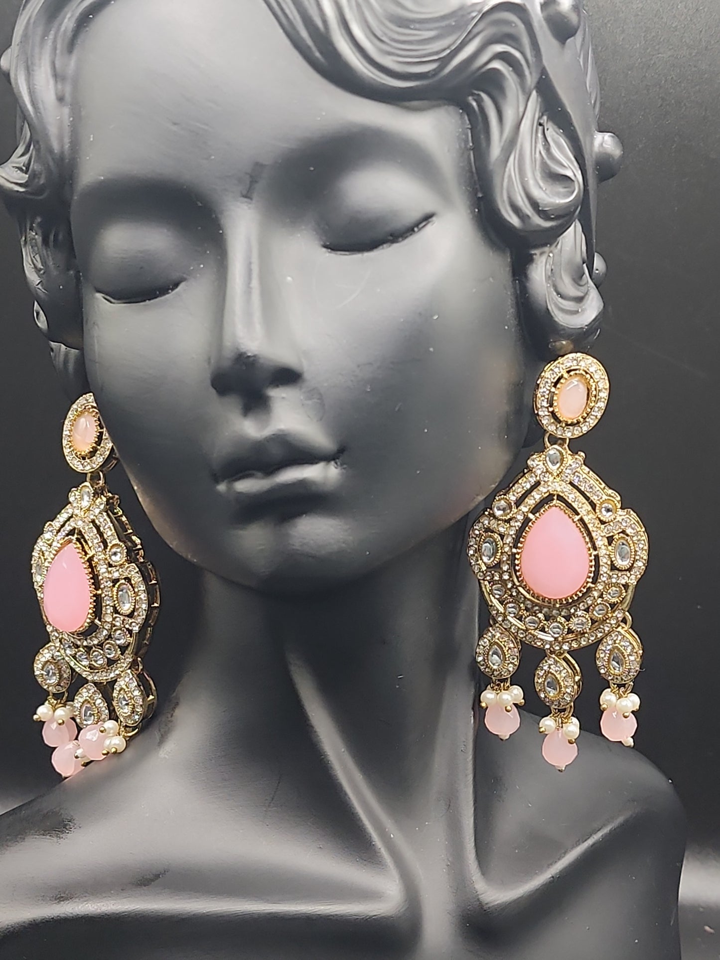 Blush Pink Luxury Statement Earrings