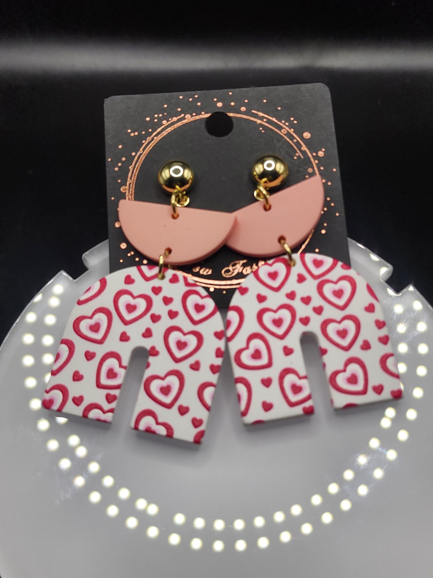 Love Heart Dangling Earrings – Cute  Glitter & Valentine Statement Jewelry