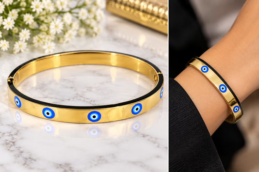 PSK ELEGANCE — Evil Eye Gold-Tone Bangle