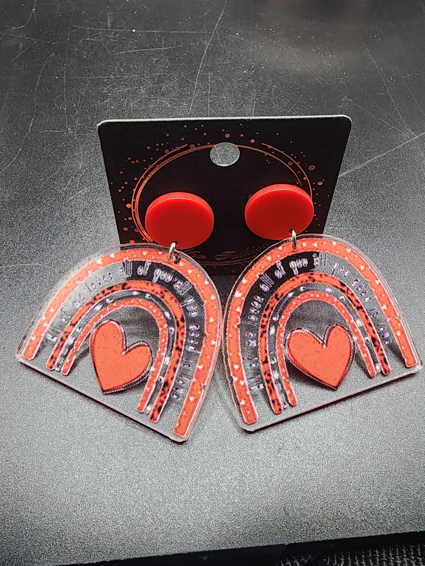 Love Heart Dangling Earrings – Cute  Glitter & Valentine Statement Jewelry