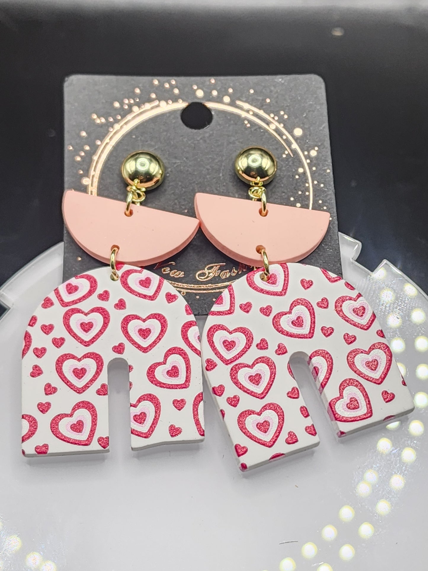 Love Heart Dangling Earrings – Cute  Glitter & Valentine Statement Jewelry