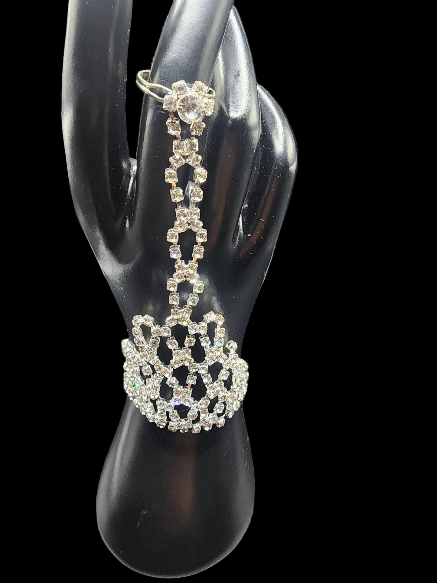 PSK ELEGANCE Sparkling Crystal Silver Hand Harness ✨
