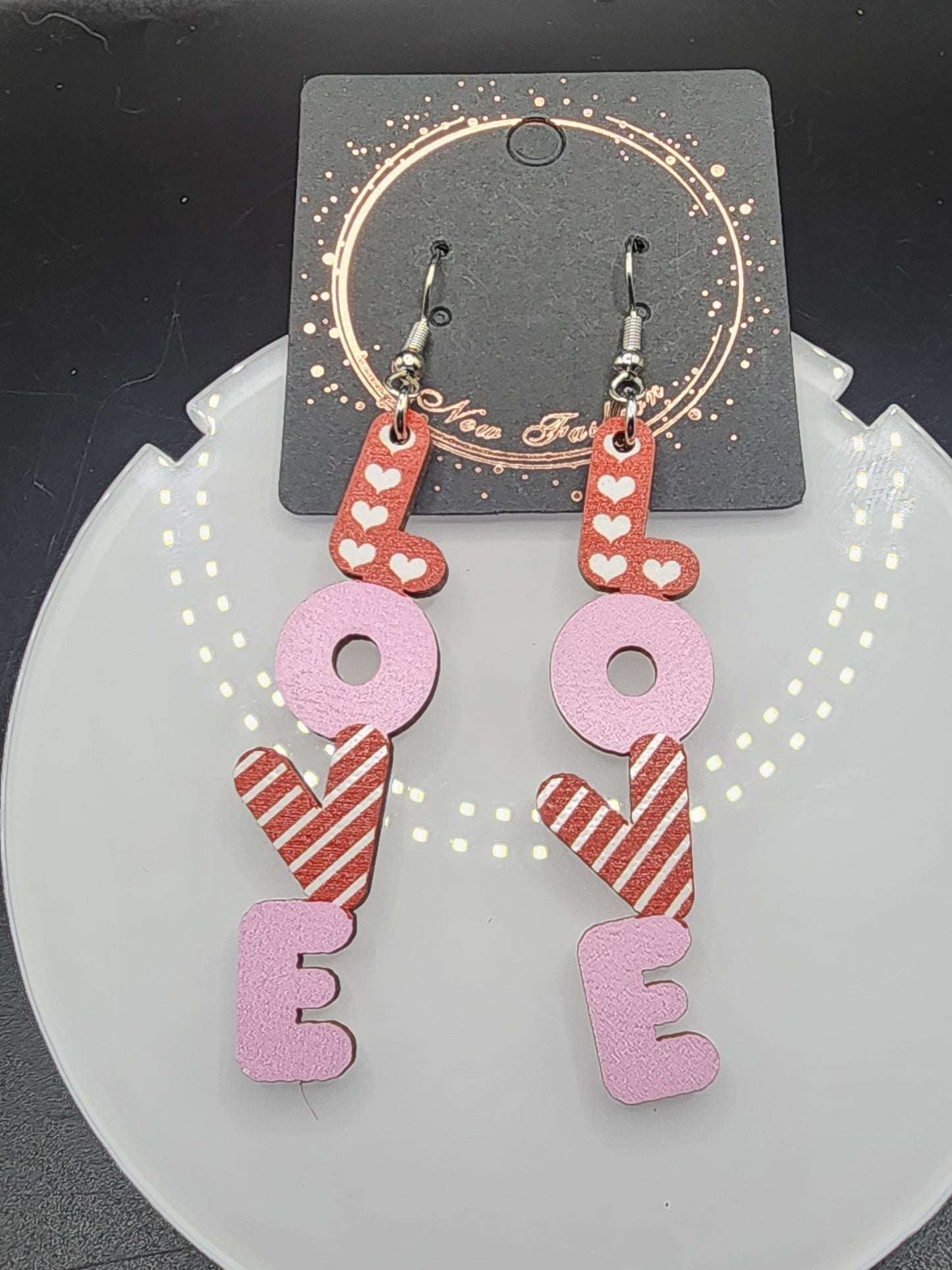 Love Heart Dangling Earrings – Cute  Glitter & Valentine Statement Jewelry