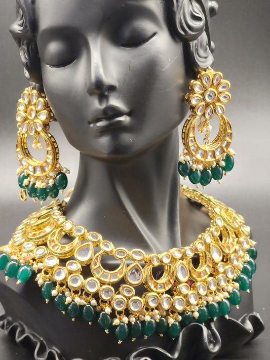 Traditional Elegant Necklaces, beautifully paired with matching earrings and stunning tikka.
