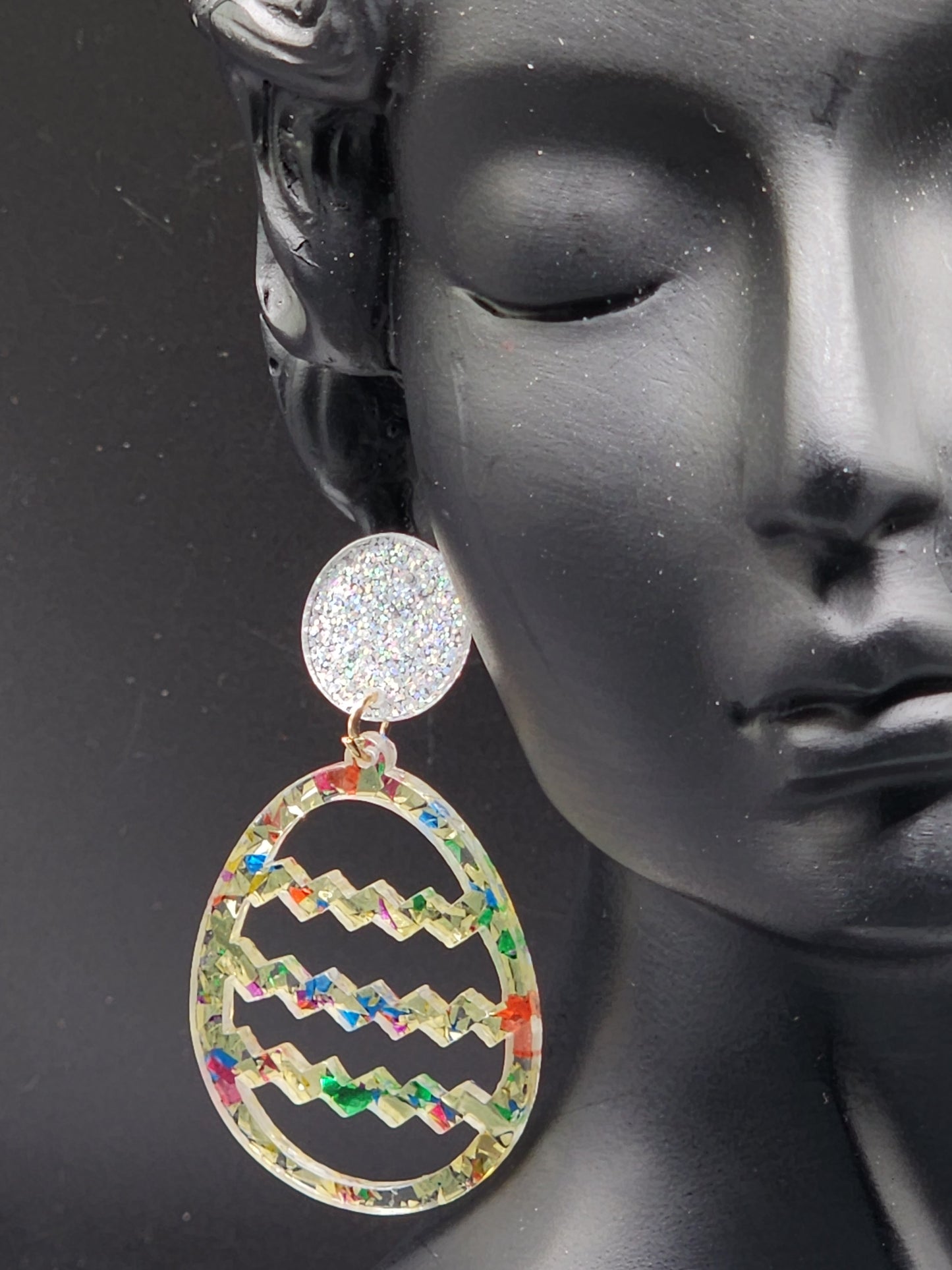Glitter Egg Statement Earrings – PSK ELEGANCE 🐣✨