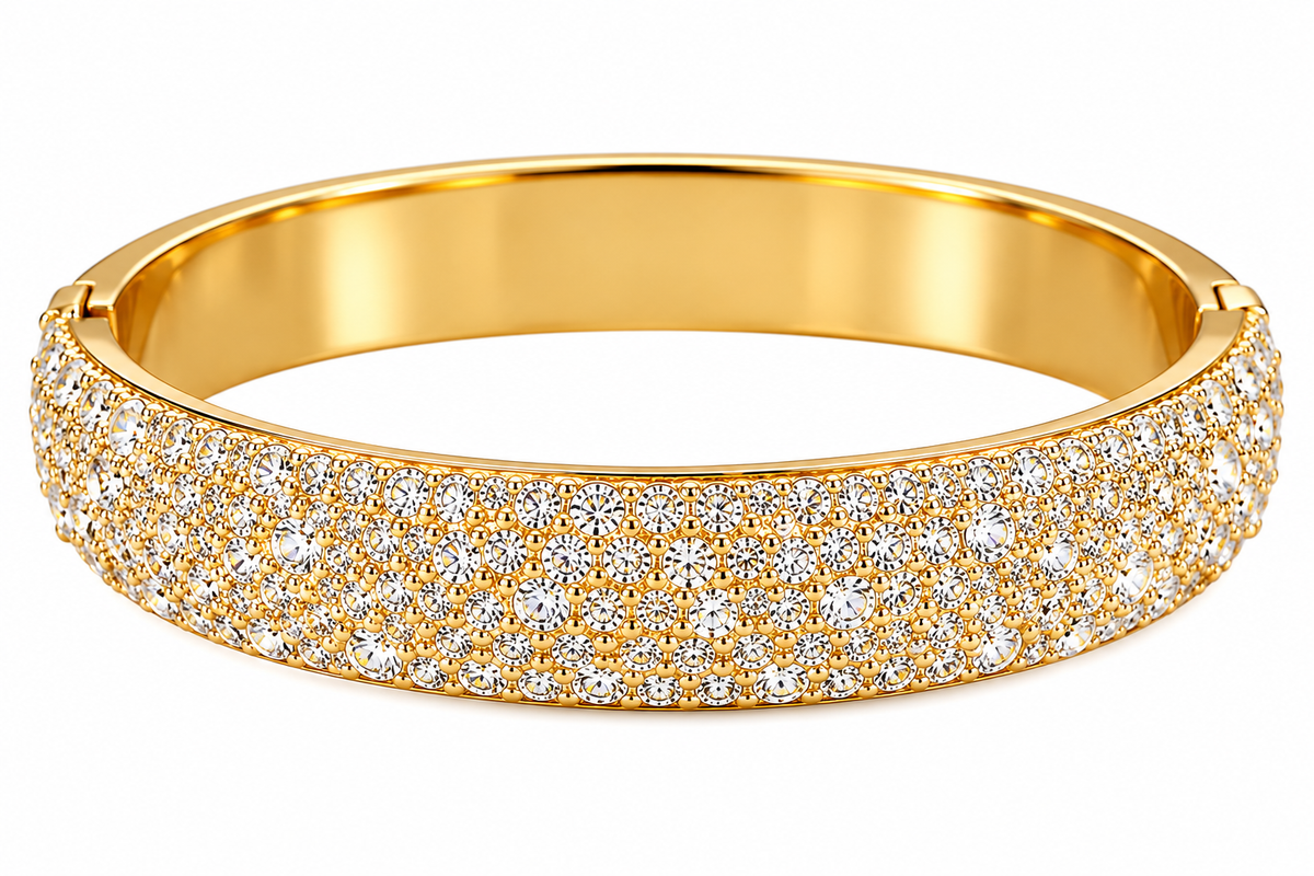 Gold-Tone Crystal Statement Cuff Bracelet
