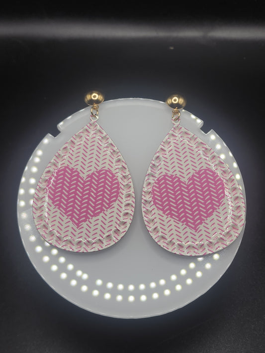 Blush Heart Teardrop Earrings | Lightweight Statement Dangles