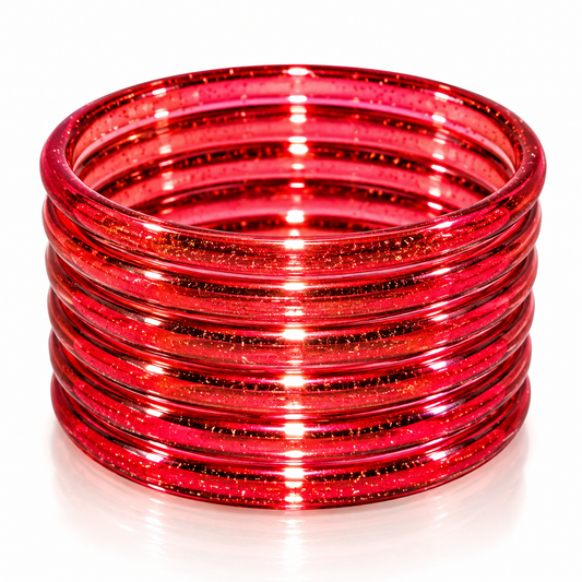 Red Jelly Glass Bangles – Size 2.8 | PSK ELEGANCE