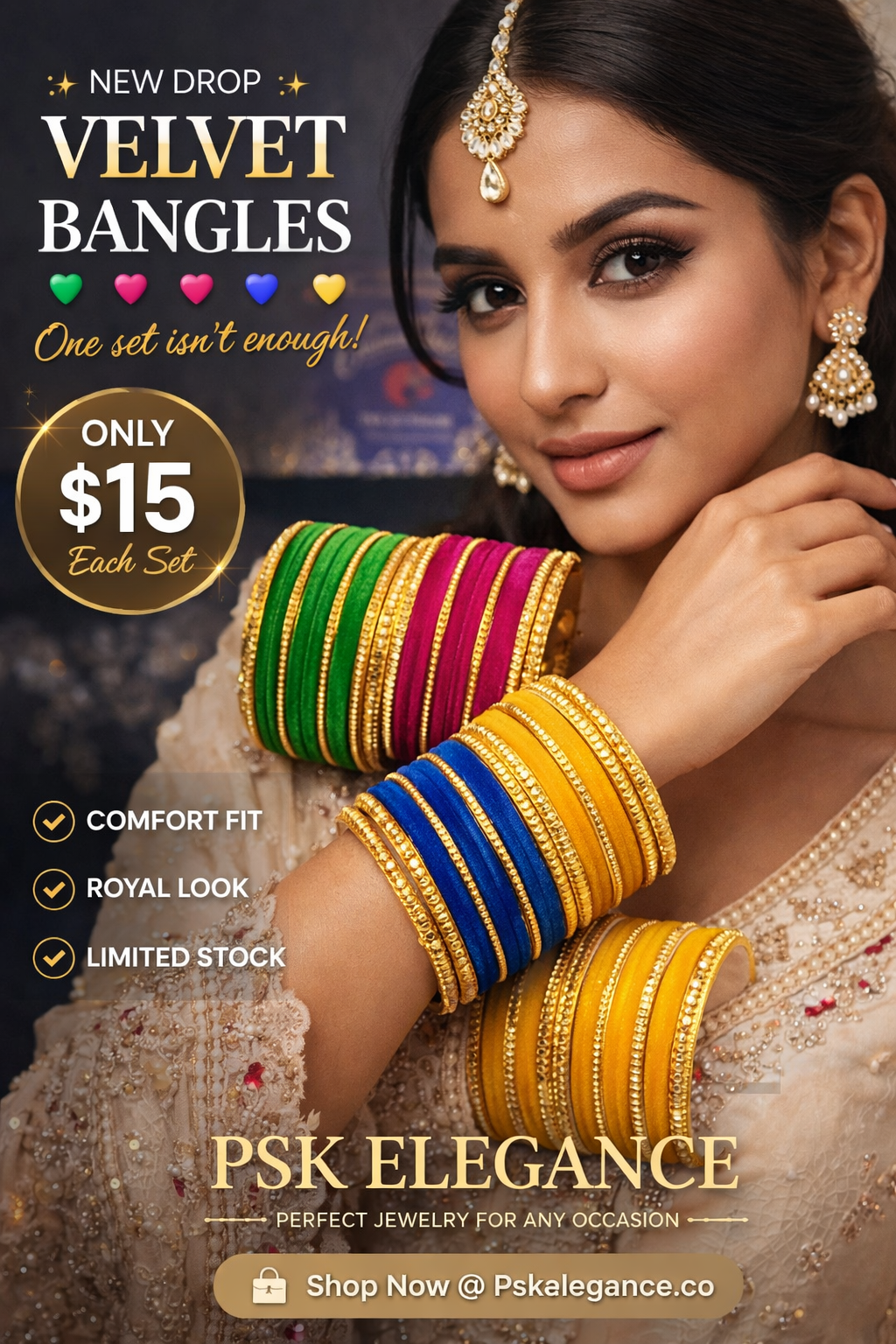 Various Colors Velvet Bangles