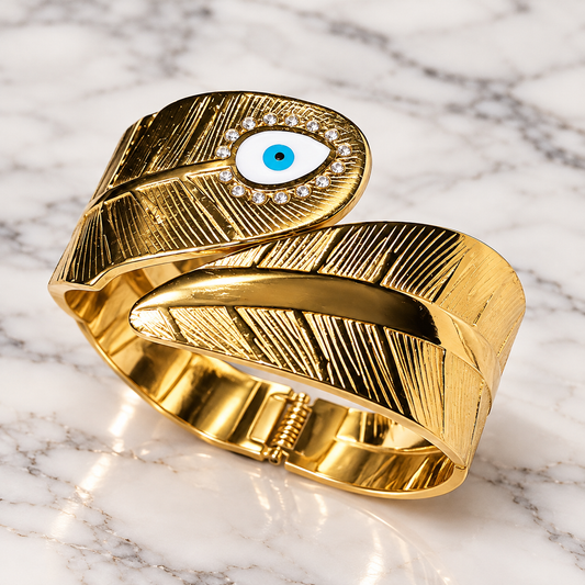 Gold-Tone Evil Eye Statement Cuff Bracelet