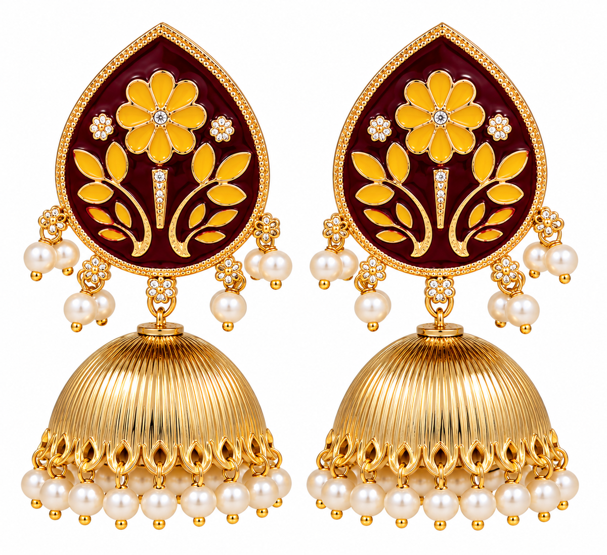 Meenakari Jhumka Earrings