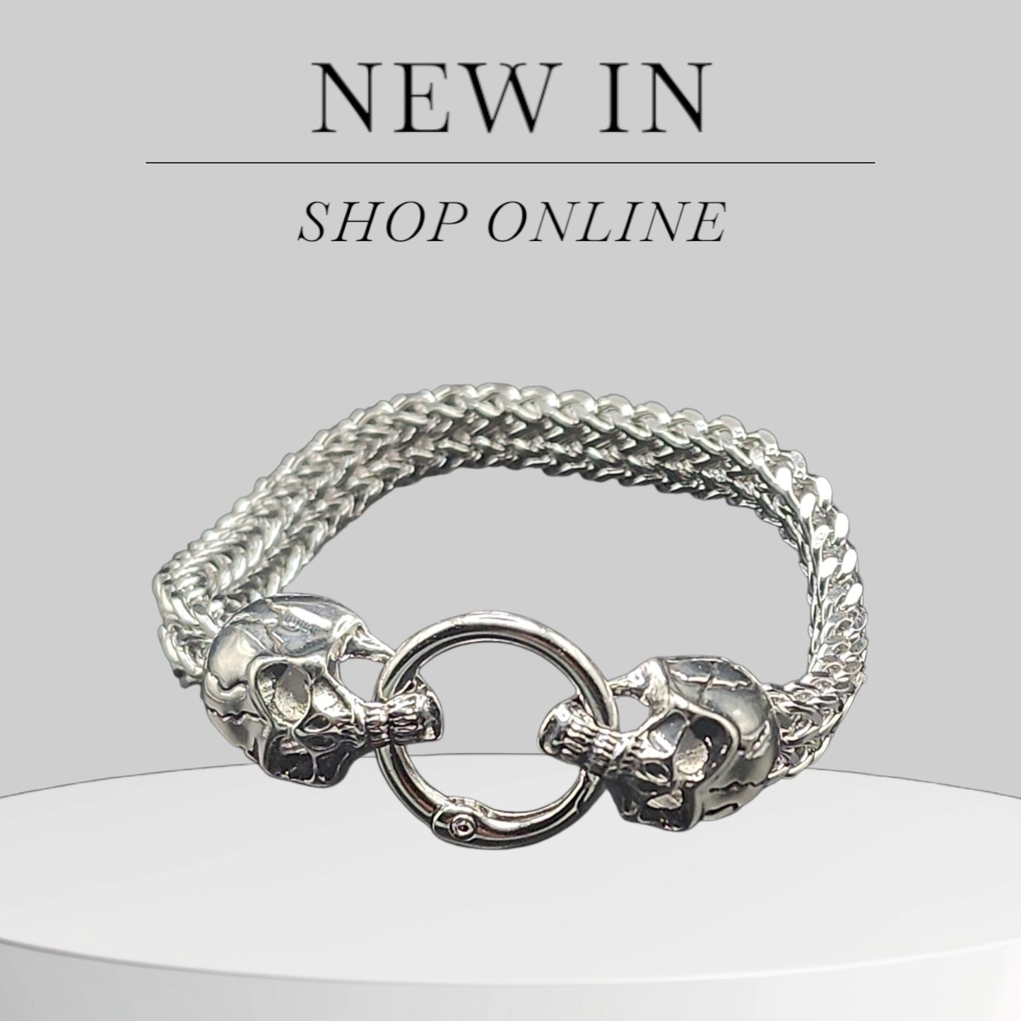 Skull Chain Bracelet | Silver Statement Bracelet
