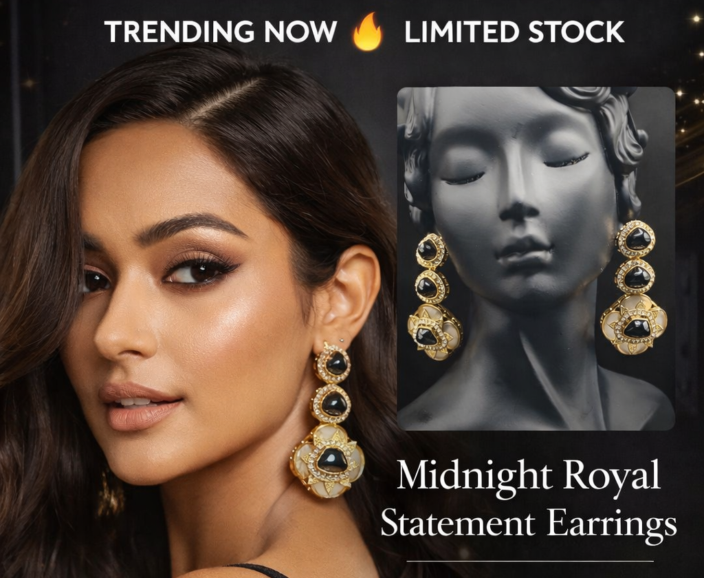 Midnight Royal Statement Earrings