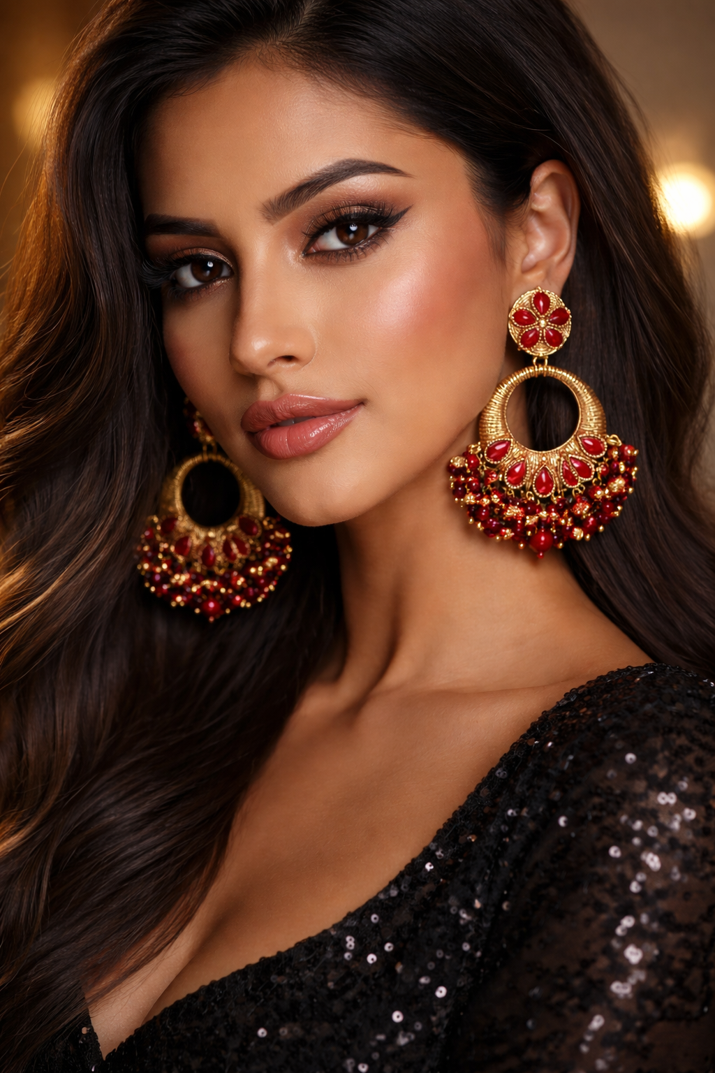Royal Red Statement Earrings – PSK ELEGANCE