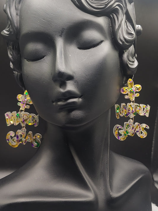 Mardi Gras Statement Earrings – PSK ELEGANCE ✨🎭