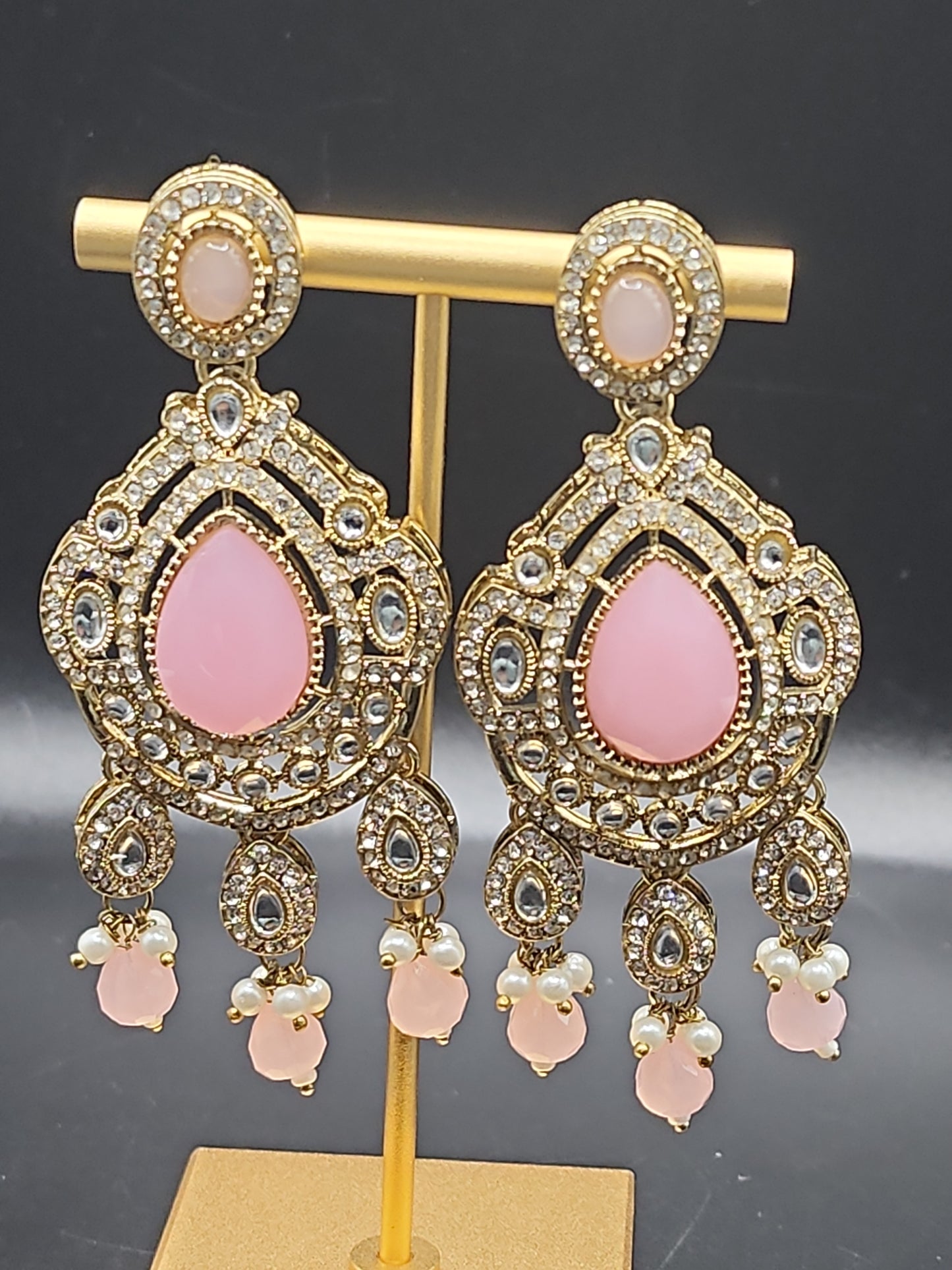 Blush Pink Luxury Statement Earrings