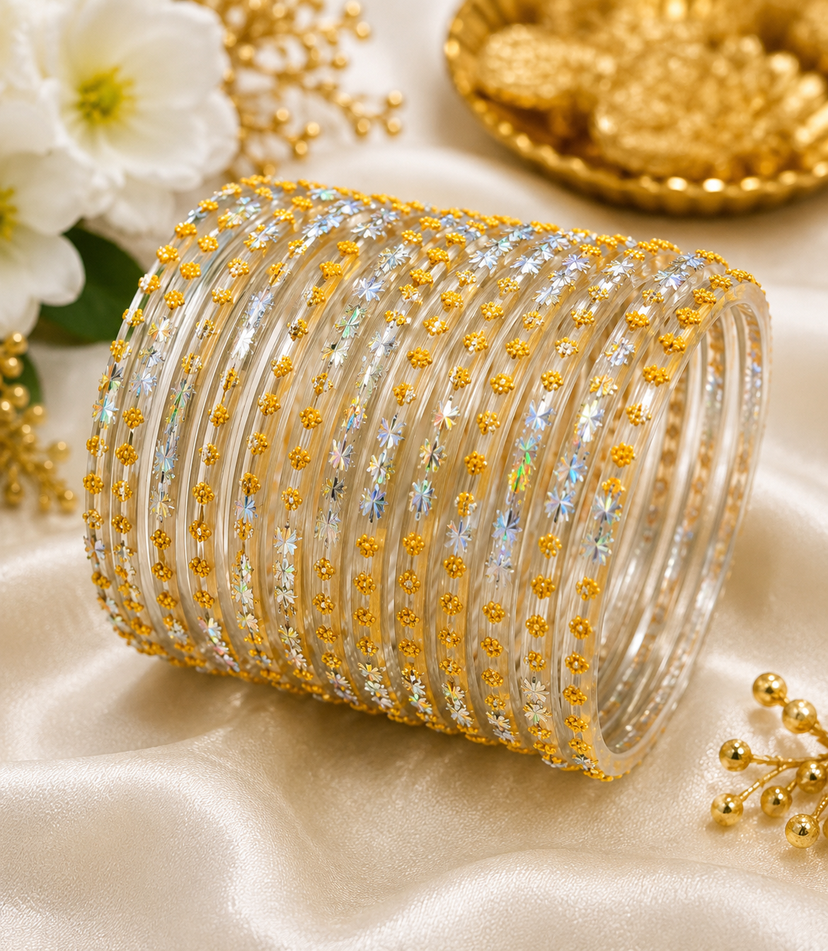 Glitter Glass Bangles Collection – Size 2.12
