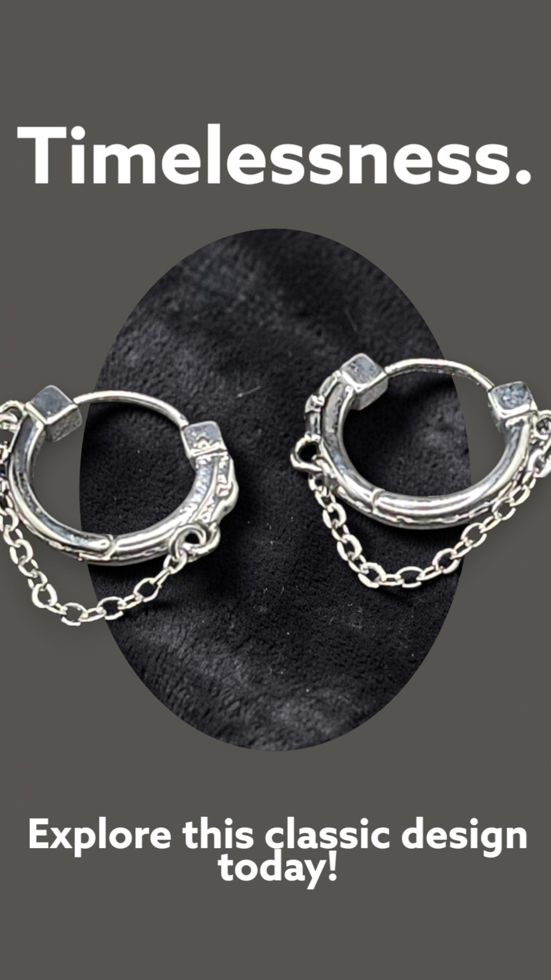 Silver Chain Hoop Earrings