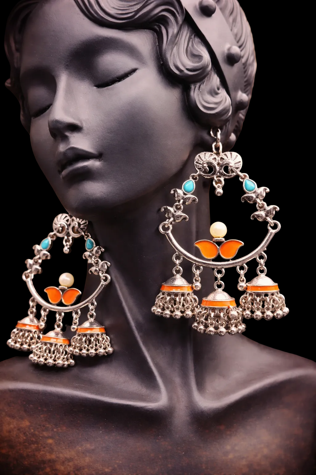 Lotus 🪷 silver dangling Earrings