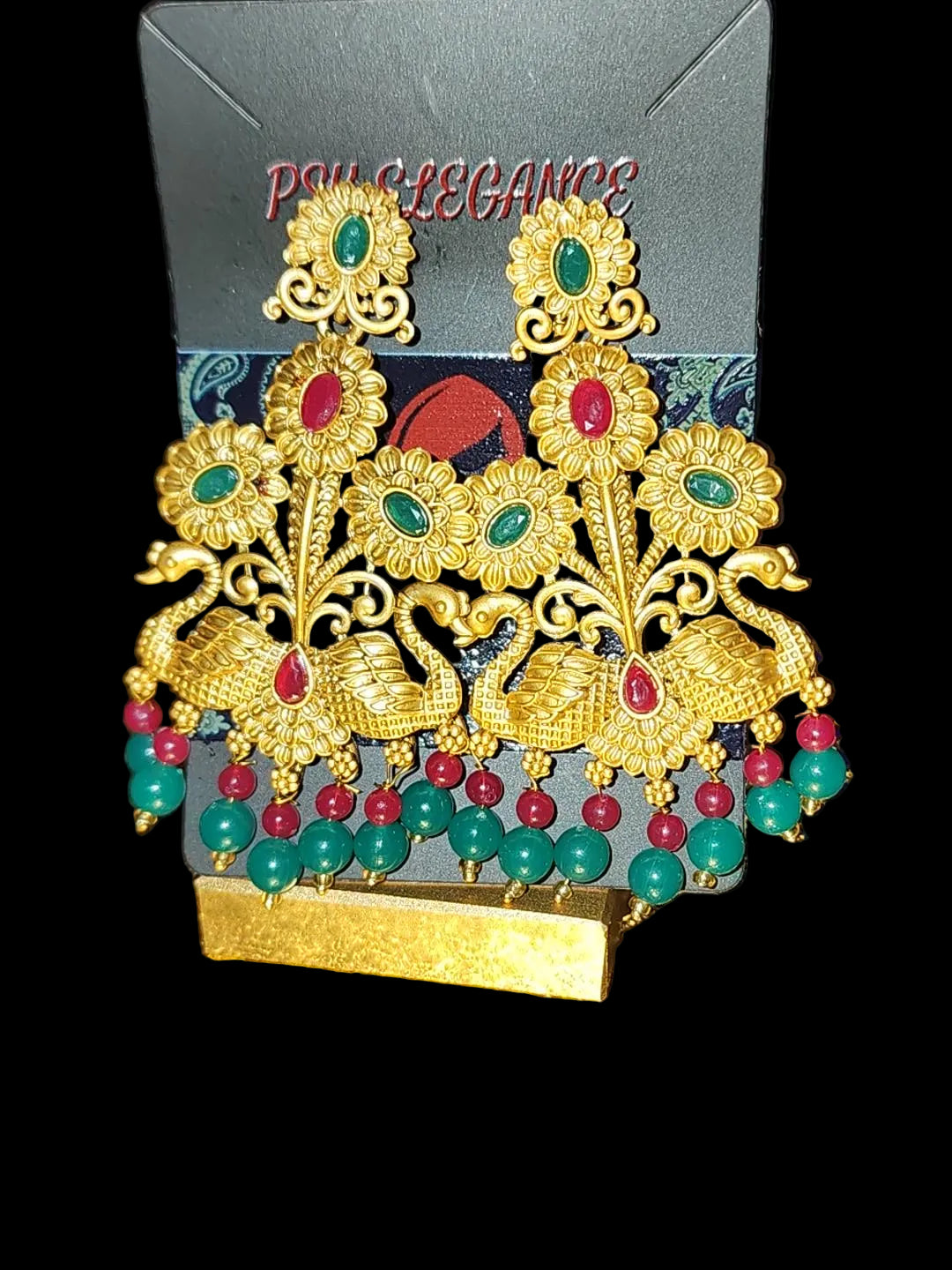 Peacock Meenakari Jhumka Earrings