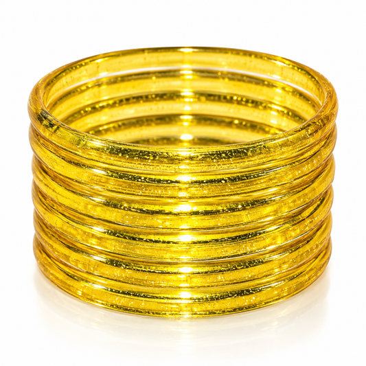 Golden Jelly Glass Bangles – Size 2.8
