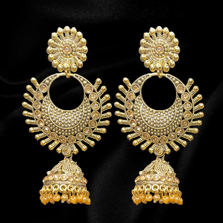 Golden Starburst Jhumkas