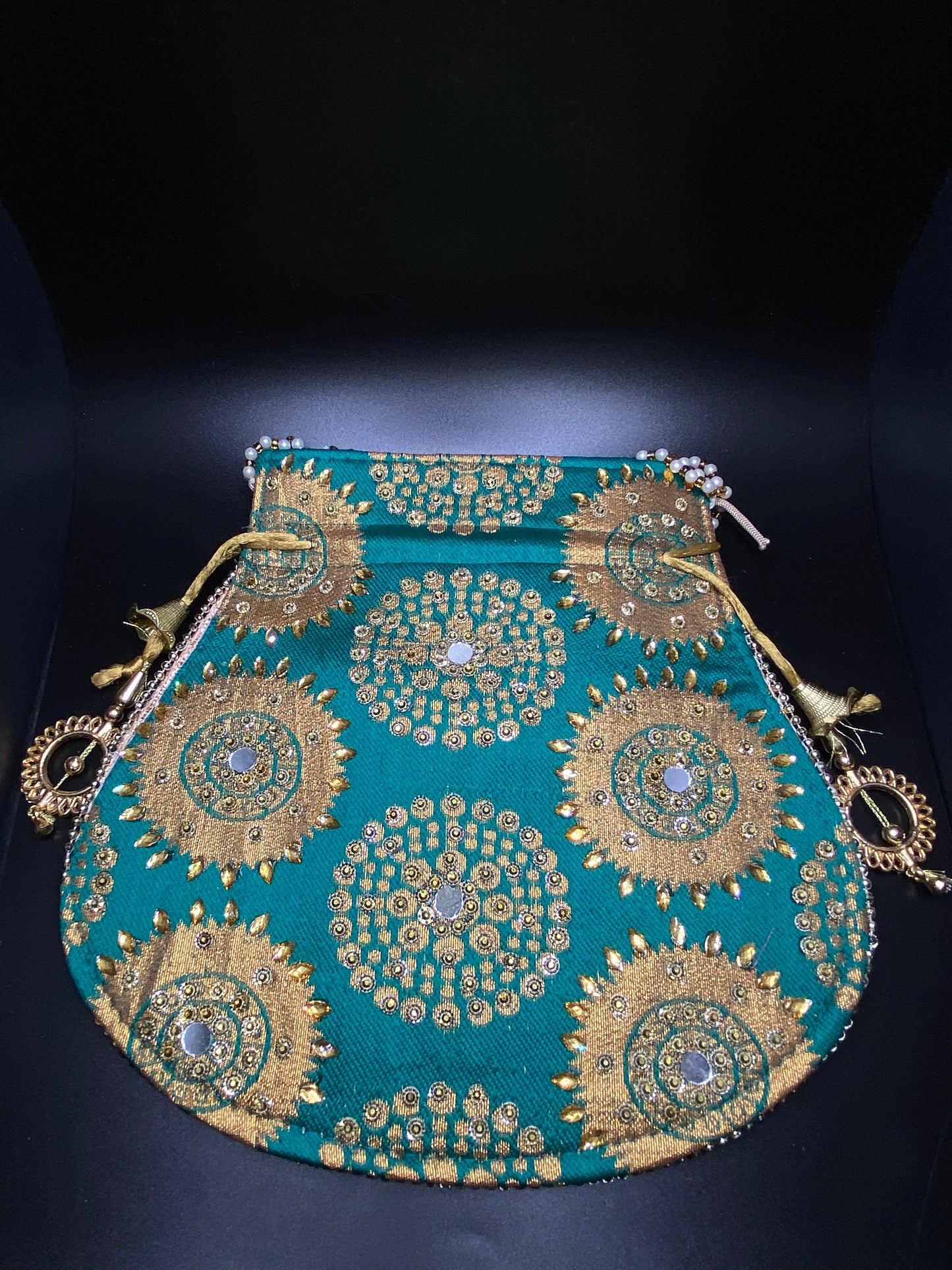 Teal Dazzling Desi Purse