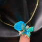 Blue Rose & Butterfly Necklace