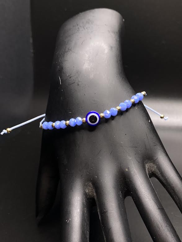 Blue Evil Eye Beaded Bracelet