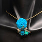 Blue Rose & Butterfly Necklace