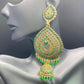 Gold and Green Raindrop Jhumkas